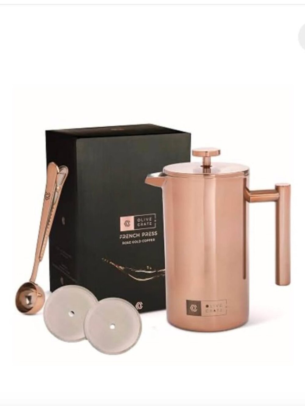 Olive + Crate Coffee French Press Rose Gold Copper